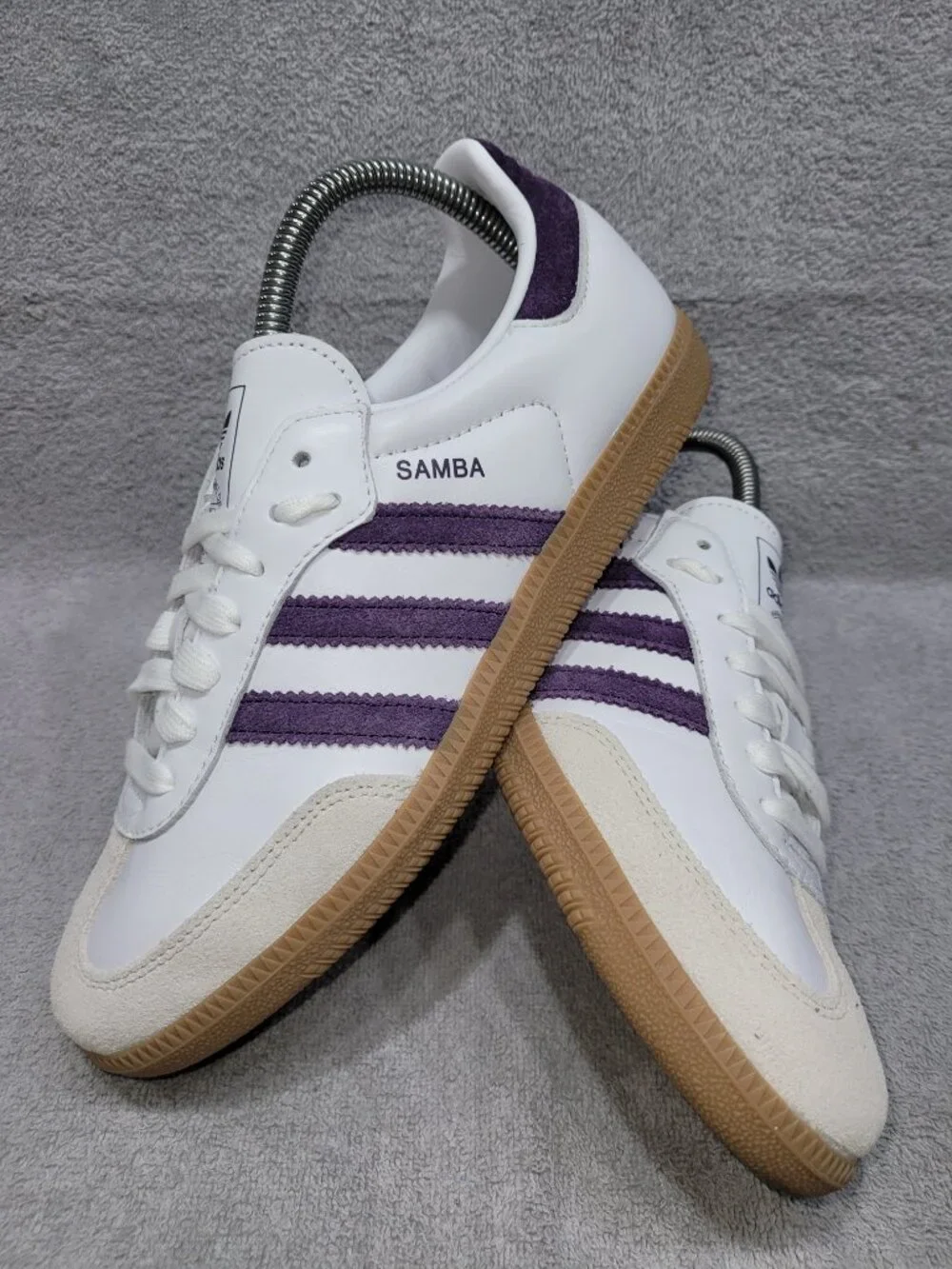 Adidas Samba OG Cloud White Alumina Plum Tan Gum Sneakers JS1392 Womens Size 7.5